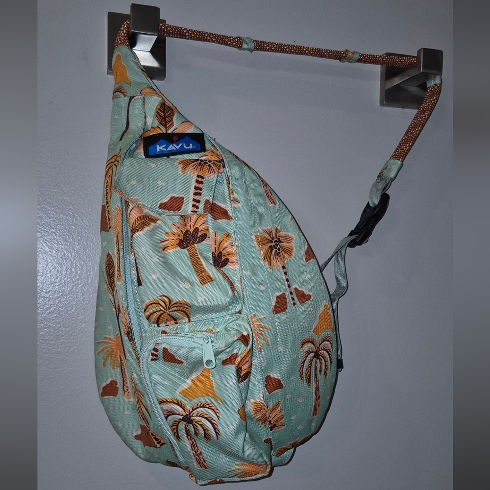 KAVU Palm Tree Print Sling Bag